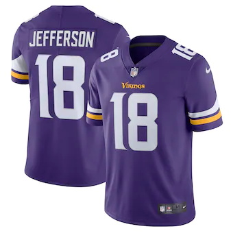 mens nike justin jefferson purple minnesota vikings vapor l